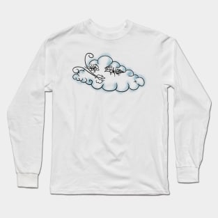 retro cloud blowing out wind Long Sleeve T-Shirt